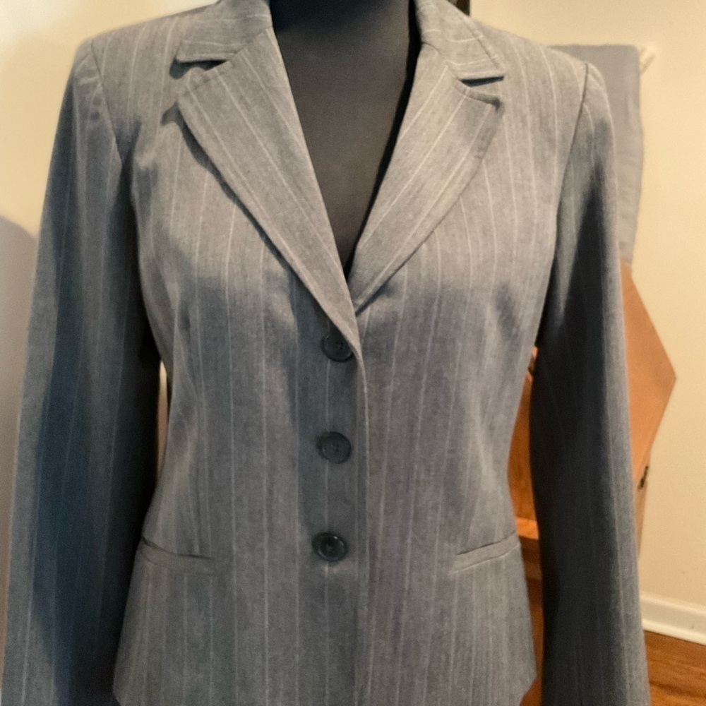 RAFAELLA Pin Striped Single Breasted Blazer